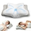 Memory Foam Cervical Pillow, Ergonomic Neck Support Pillow for Side Back Stomach Sleepers, Adjustable Contour Orthopedic Pillow for Neck Pain Relief
