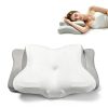 Memory Foam Cervical Pillow, Ergonomic Neck Support Pillow for Side Back Stomach Sleepers, Adjustable Contour Orthopedic Pillow for Neck Pain Relief