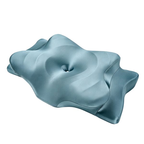 Zero Facial Pressure Beauty Memory Foam Pillow, Ergonomic Side Sleeper Cervical Pillow, Cool Silky Pillowcase, Reduce Sleep Face Marks & Wrinkle Prevention