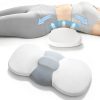 Memory Foam Sleep Lumbar Support Pillow with Ice Silk Cover, Back Pain Relief Waist Cushion for Sleeping, Wholesale Available