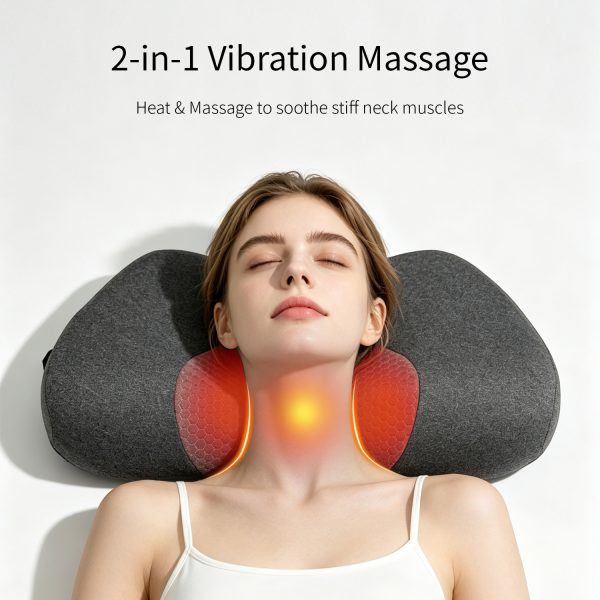 Memory Foam Neck Pillow with Heating & Massage Function, Cervical Pillow for Sleeping & Rest Wholesale