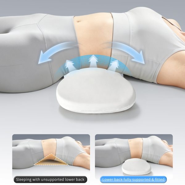Memory Foam Sleep Lumbar Support Pillow with Ice Silk Cover, Back Pain Relief Waist Cushion for Sleeping, Wholesale Available