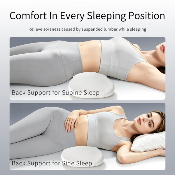 Memory Foam Sleep Lumbar Support Pillow with Ice Silk Cover, Back Pain Relief Waist Cushion for Sleeping, Wholesale Available
