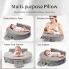 4 Memory Foam Nursing Pillow for Breastfeeding, Ergonomic Baby Support Pillow with Washable Minky Cover & Storage Pocket