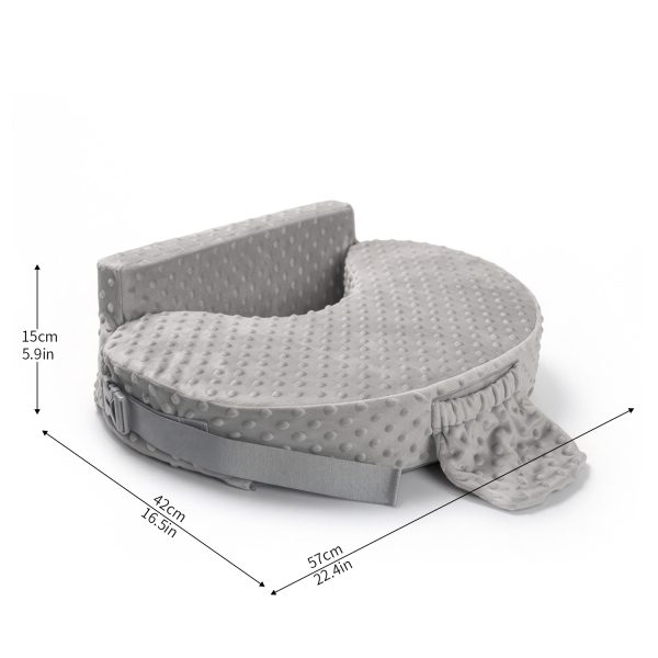 5 Memory Foam Nursing Pillow for Breastfeeding, Ergonomic Baby Support Pillow with Washable Minky Cover & Storage Pocket
