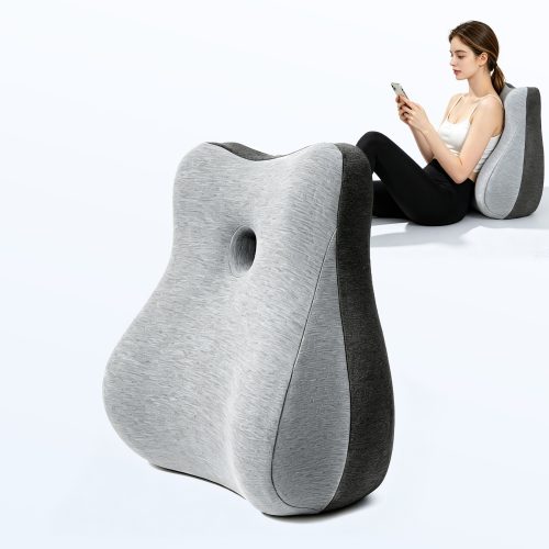 Ergonomic Memory Foam Back Support Cushion, Wholesale Zoned Lumbar Pillow for Bed & Sofa, Factory Direct Manufacturer
