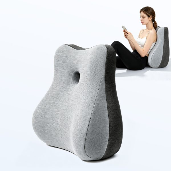 Ergonomic Memory Foam Back Support Cushion, Wholesale Zoned Lumbar Pillow for Bed & Sofa, Factory Direct Manufacturer