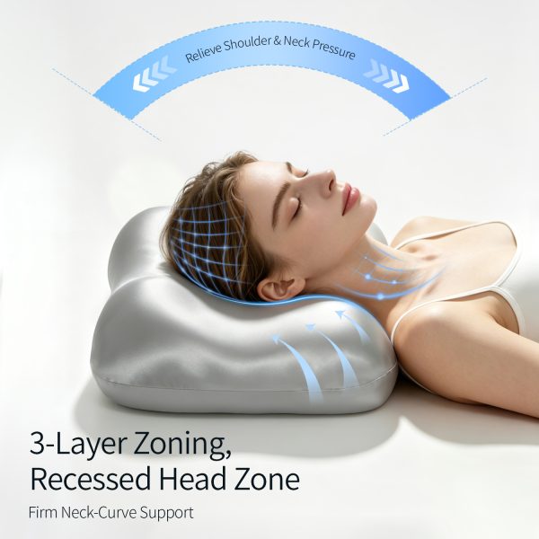 Ergonomic Side Sleeper Neck Pillow, Prevent Sleep Facial Creases, Skin Friendly Memory Foam Pillow Manufacturer Supply