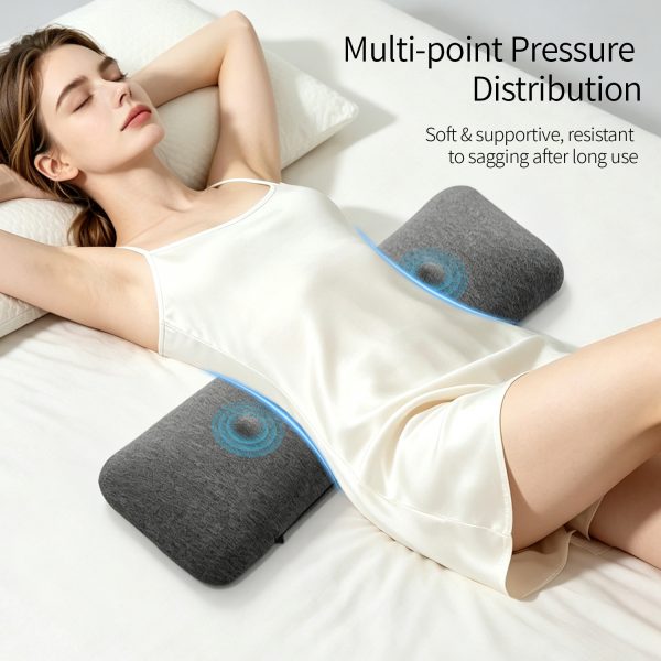 Ultra Thin Memory Foam Lumbar Support Pillow, 3-Zone Pressure Relief Waist Cushion for Sleeping, Custom Logo & Wholesale Available