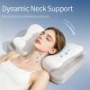 Ice Silk Cover Contour Memory Foam Pillow, Ergonomic Cervical Support Pillow for Side Back Sleepers, Custom Logo Available for Wholesale