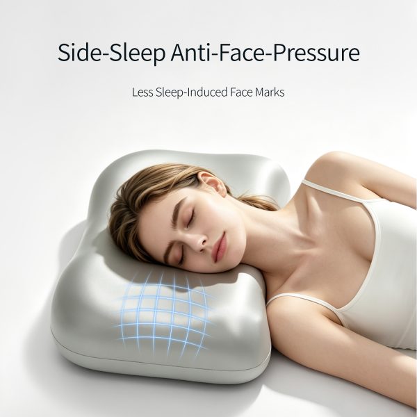 Ergonomic Side Sleeper Neck Pillow, Prevent Sleep Facial Creases, Skin Friendly Memory Foam Pillow Manufacturer Supply